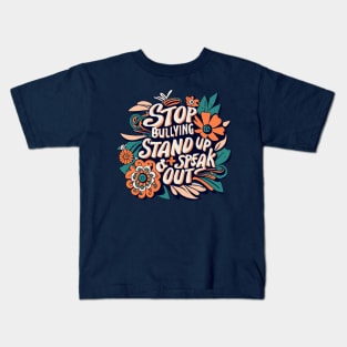 Stop Bullying Stand Up And Speak Out Anti-Bullying Unity Kids T-Shirt